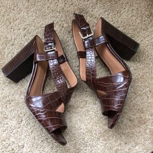 Nine west brown leather sandals